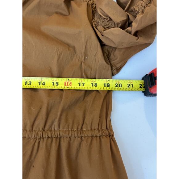 Boho Chic Avant Garde Cottagecore Lagenlook Tiered Dress M Art Terracotta Brown - Picture 16 of 16